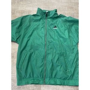 Men's green Vintage 90’s Adidas Full Zip Soccer Track Wind Breaker Jacket Large